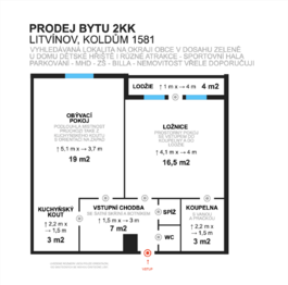 Prodej bytu 2+kk v družstevním vlastnictví 49 m², Litvínov