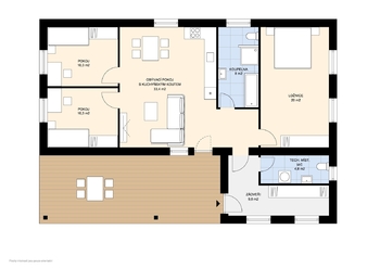 Půdorys plánovaného domu - Prodej pozemku 854 m², Sukorady