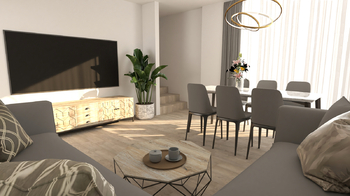 Vizualizace Obývací pokoj - Prodej domu 107 m², Soběslav