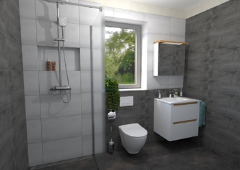 Vizualizace Koupelna - Prodej domu 107 m², Soběslav