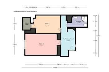 Prodej bytu 2+1 v osobním vlastnictví 52 m², Praha 7 - Holešovice