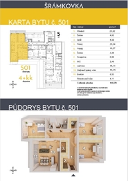Karta bytu č. 501 - Prodej bytu 4+kk v osobním vlastnictví 146 m², České Budějovice