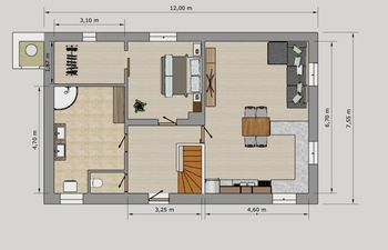Rozměry jsou pouze orientační - Prodej domu 109 m², Postřekov