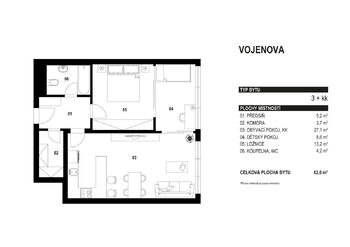 Pronájem bytu 2+kk v osobním vlastnictví 66 m², Praha 8 - Libeň