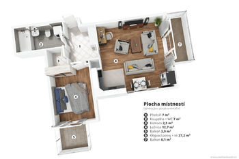 Prodej bytu 2+kk v osobním vlastnictví 84 m², Praha 9 - Letňany