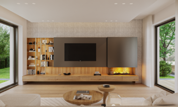 Vizualizace - obývací pokoj - Prodej domu 510 m², Praha 5 - Velká Chuchle