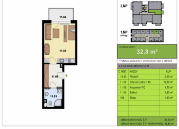 Pronájem bytu 1+kk v osobním vlastnictví 35 m², Praha 5 - Sobín