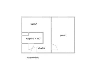 orientační plánek - Pronájem bytu 1+1 v osobním vlastnictví 36 m², Kladno