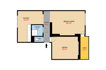 Pronájem bytu 2+1 v družstevním vlastnictví 60 m², Český Brod