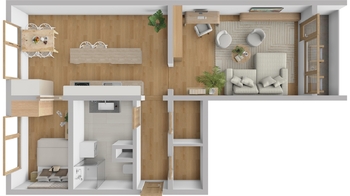 Pronájem bytu 2+1 v osobním vlastnictví 63 m², Litvínov