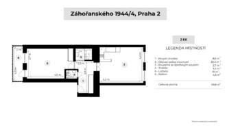 Prodej bytu 2+kk v osobním vlastnictví 61 m², Praha 2 - Nové Město