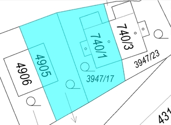 Katastrální snímek 1 - Prodej chaty / chalupy 45 m², Kožlany