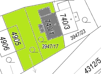 Katastrální snímek 2 - Prodej chaty / chalupy 45 m², Kožlany