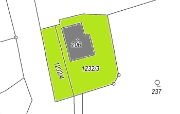 Katastrální snímek - Prodej domu 70 m², Čistá