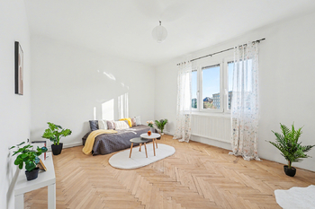 Obývací pokoj - Prodej bytu 2+1 v osobním vlastnictví 50 m², Praha 10 - Strašnice