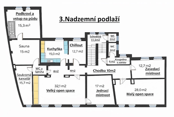 Pronájem kancelářských prostor 600 m², Bílina