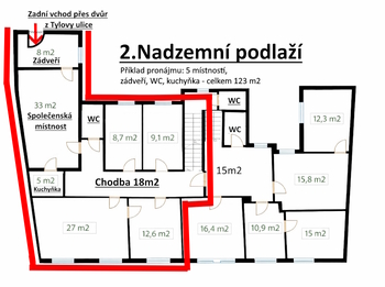 Pronájem kancelářských prostor 600 m², Bílina