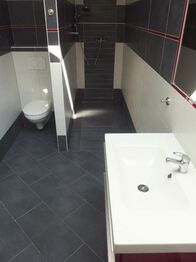 Koupelna se sprchou a WC - Pronájem bytu 4+kk v osobním vlastnictví 94 m², Šestajovice