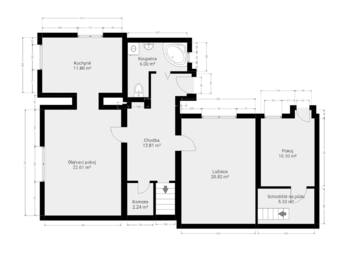 Půdorys přízemí - Prodej domu 93 m², Sazená