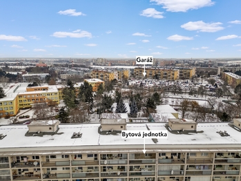 umístění garáže - Pronájem bytu 3+1 v osobním vlastnictví 67 m², Praha 9 - Prosek