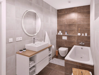 Hlavní koupelna s WC - patro - Prodej domu 134 m², Opatovice nad Labem