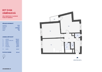 Prodej bytu 3+kk v osobním vlastnictví 72 m², Praha 10 - Záběhlice