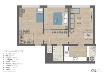 Prodej bytu 3+1 v osobním vlastnictví 66 m², Brno