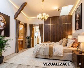 vizualizace přeměny ložnice - Prodej bytu 2+kk v osobním vlastnictví 80 m², Praha 7 - Bubeneč