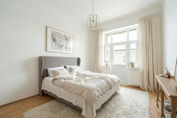 vizualizace rodičovská ložnice - Prodej bytu 3+kk v osobním vlastnictví 94 m², Praha 7 - Holešovice