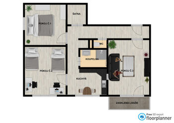 Pronájem bytu 3+1 v osobním vlastnictví 69 m², Rožnov pod Radhoštěm