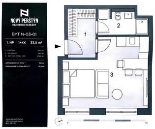 Pronájem bytu 1+kk v osobním vlastnictví 33 m², Liberec