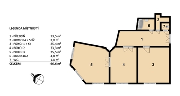 Prodej bytu 3+kk v osobním vlastnictví 97 m², Praha 3 - Vinohrady