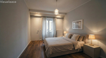 Vizualizace ložnice - Prodej bytu 2+1 v družstevním vlastnictví 66 m², Praha 10 - Vršovice