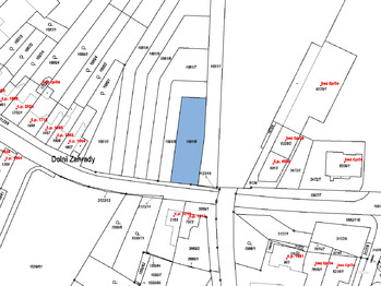 Katastr nemovitostí - Prodej pozemku 709 m², Kroměříž