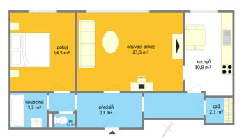 Pronájem bytu 2+1 v osobním vlastnictví 73 m², Brno