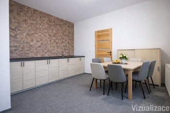 Kuchyně, vizualizace možného zařízení - Prodej domu 105 m², Roudnice nad Labem