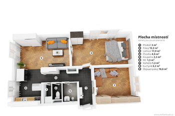 Pronájem bytu 3+kk v osobním vlastnictví 76 m², Praha 4 - Podolí