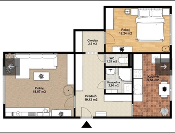 Pronájem bytu 2+1 v osobním vlastnictví 57 m², Liberec