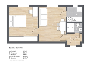 Prodej bytu 2+1 v osobním vlastnictví 42 m², Kladno