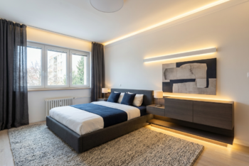 Vizualizace ložnice - Prodej bytu 2+1 v osobním vlastnictví 73 m², Praha 10 - Strašnice