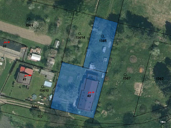 Katastrální mapa. - Prodej domu 396 m², Přehořov