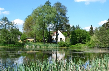 Pohled na dům v létě. - Prodej domu 396 m², Přehořov