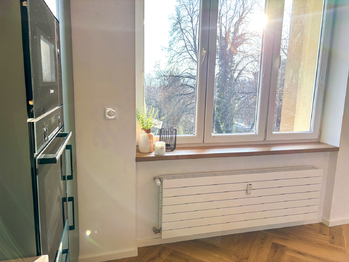 kuchyň a pohled do zeleně - Pronájem bytu 2+kk v osobním vlastnictví 65 m², Ústí nad Labem