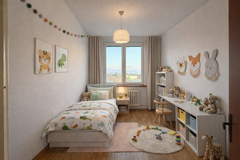 2. pokoj - vizualizace dětský pokoj - Prodej bytu 4+1 v osobním vlastnictví 85 m², Brno