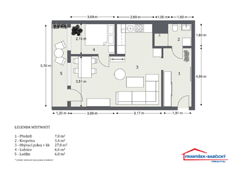 Prodej bytu 2+kk v osobním vlastnictví 47 m², Praha 6 - Řepy