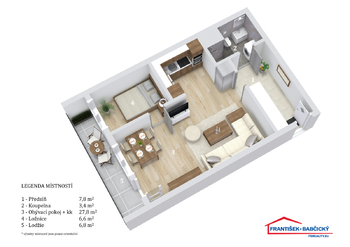 Prodej bytu 2+kk v osobním vlastnictví 47 m², Praha 6 - Řepy