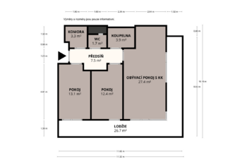 Prodej bytu 3+kk v osobním vlastnictví 75 m², Praha 9 - Hloubětín