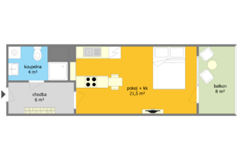 Pronájem bytu 1+kk v osobním vlastnictví 43 m², Brno