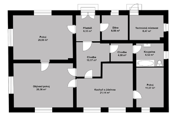 Orientační půdorys domu - Prodej domu 402 m², Kouty