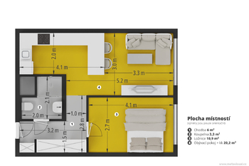 Prodej bytu 2+kk v osobním vlastnictví 46 m², Praha 9 - Černý Most